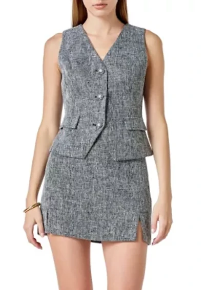Multi Tweed Buttoned Vest