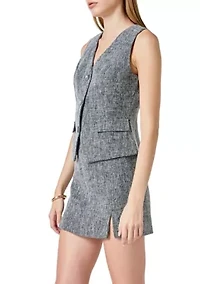 Multi Tweed Buttoned Vest