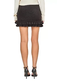Knit Ruffles Mini Skirt