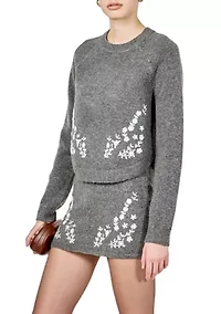 Floral Embroidered Sweater