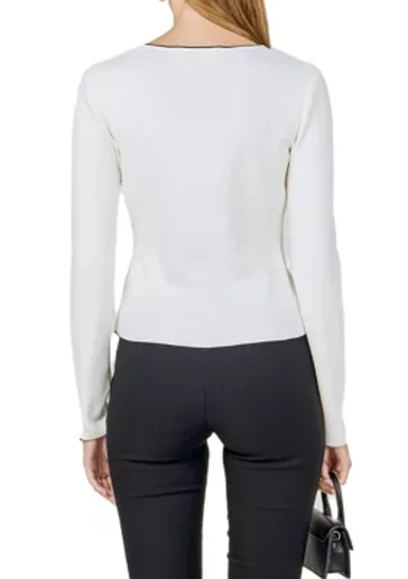 Ruffle Draped Knit Top