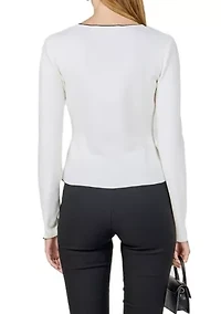 Ruffle Draped Knit Top