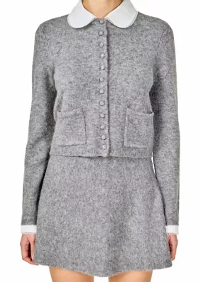 Knit Cardigan with Peter Pan Collar