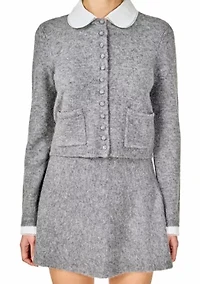 Knit Cardigan with Peter Pan Collar