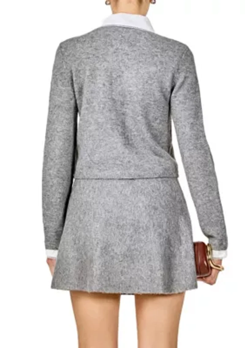 Knit Cardigan with Peter Pan Collar