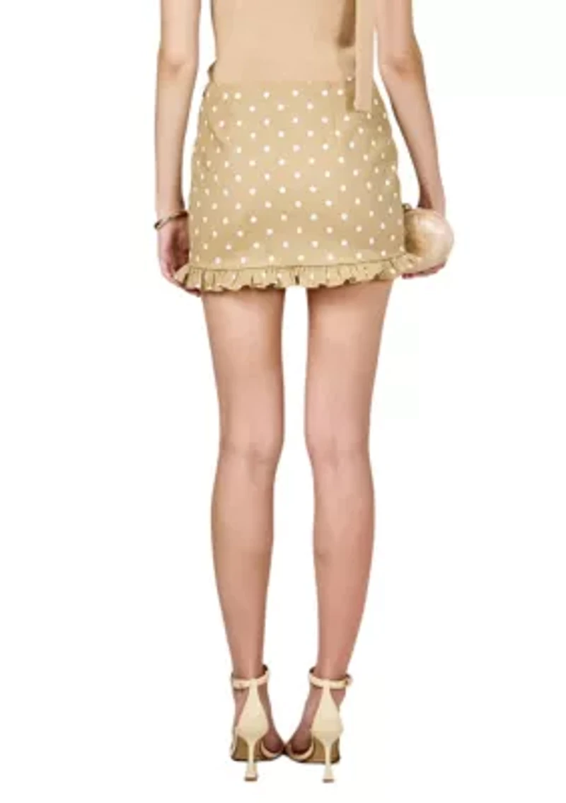 Polka Dot Mini Ruffle Skirt