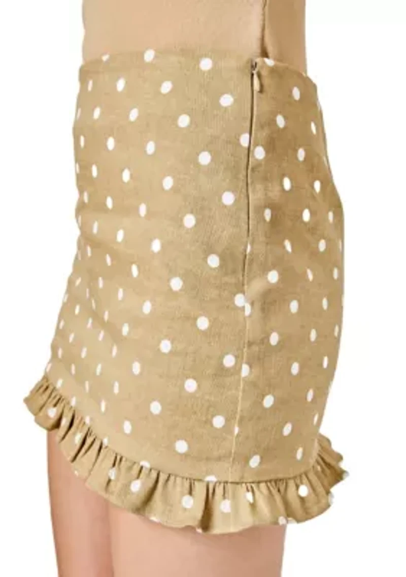 Polka Dot Mini Ruffle Skirt