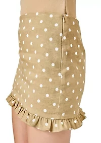 Polka Dot Mini Ruffle Skirt