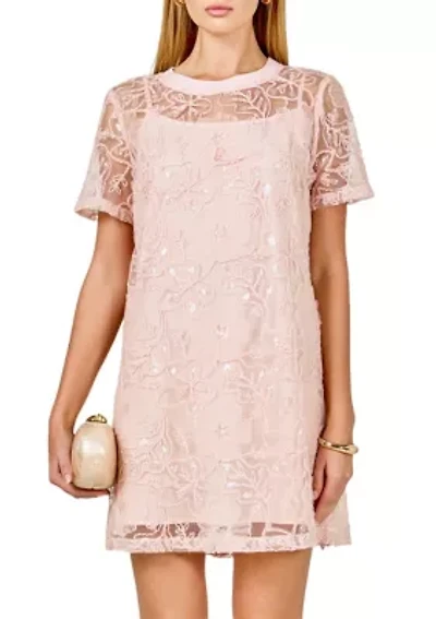 Sequins Embroidery Mesh Dress