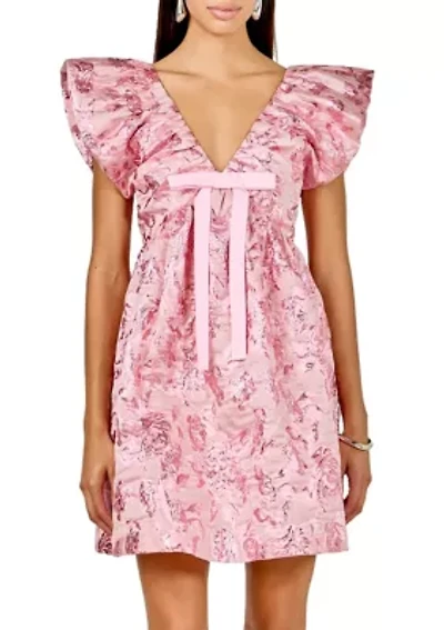 Jacquard Print Mini Dress