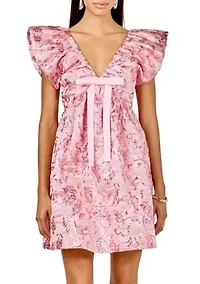 Jacquard Print Mini Dress