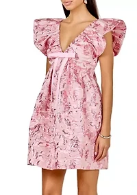 Jacquard Print Mini Dress