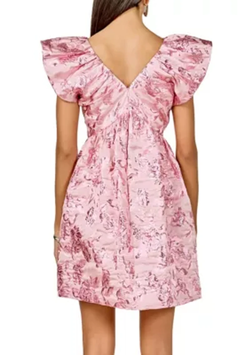 Jacquard Print Mini Dress