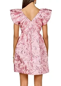 Jacquard Print Mini Dress