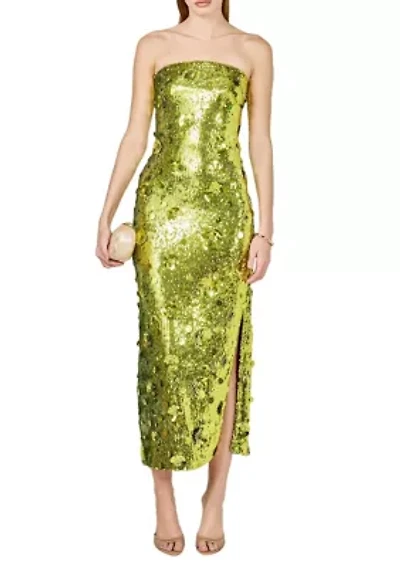 Sequins Applique Midi Dress