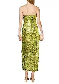 Sequins Applique Midi Dress