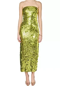 Sequins Applique Midi Dress