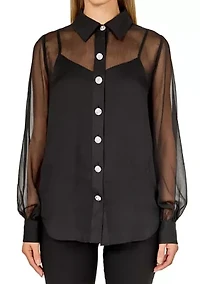 VOLUME SLEEVE SHIRT BLOUSE