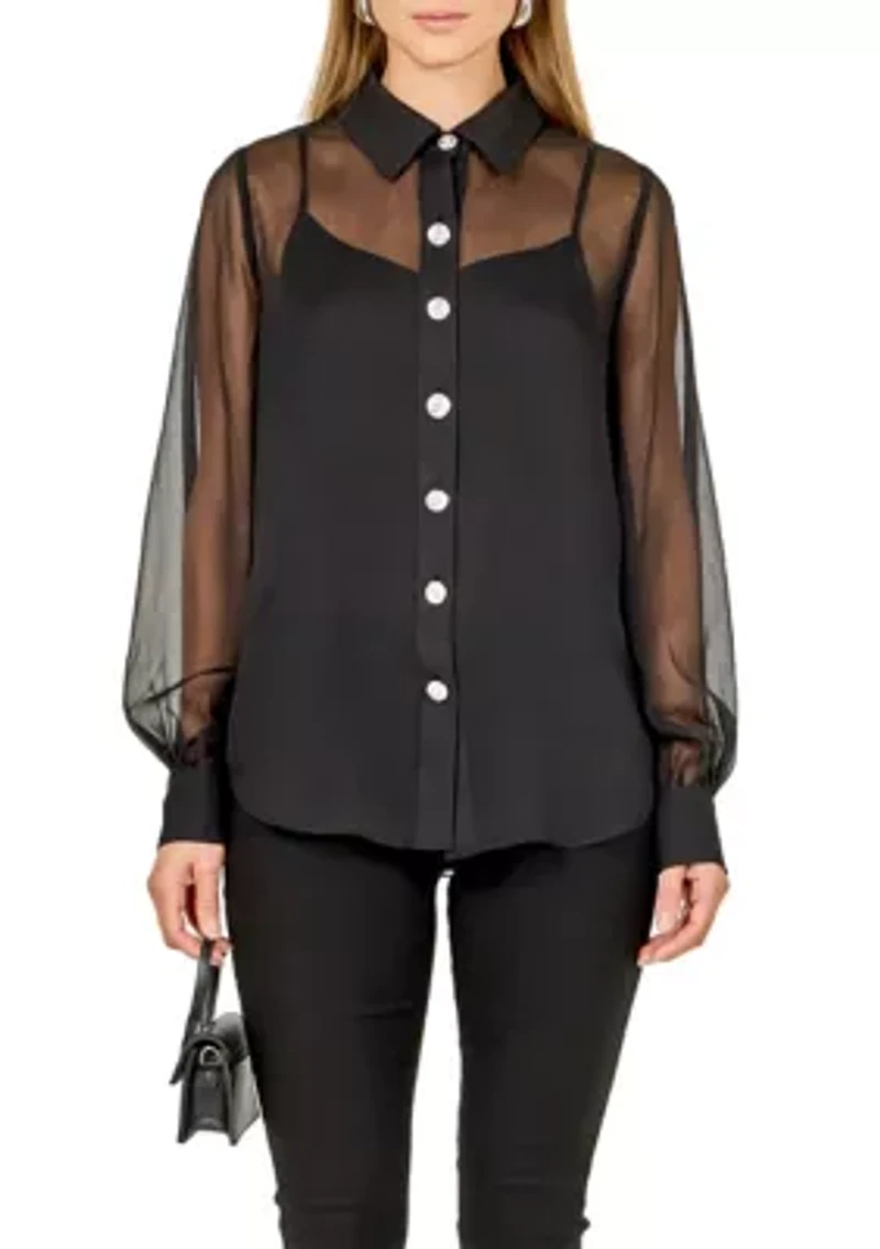VOLUME SLEEVE SHIRT BLOUSE