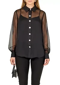 VOLUME SLEEVE SHIRT BLOUSE