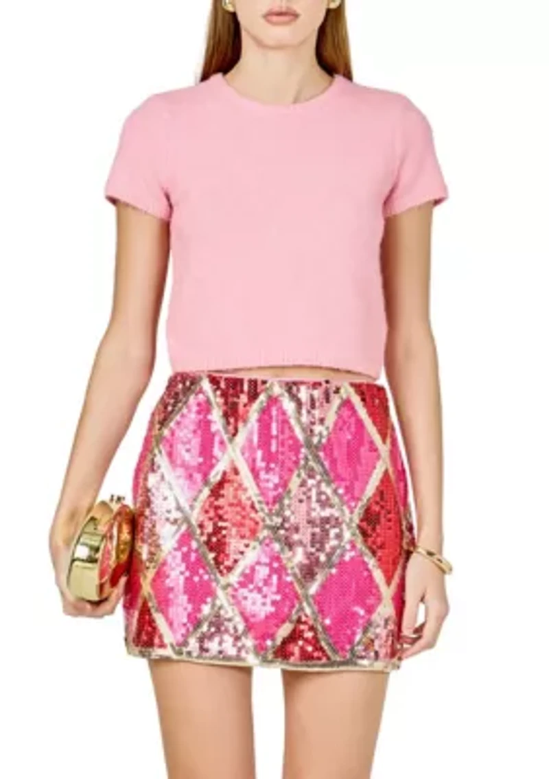 Fuzzy Short Sleeve Top