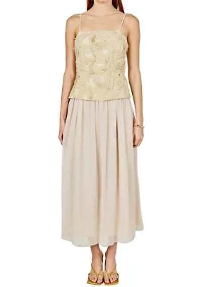 Mixed Media Sheer Maxi Dress