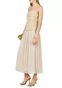 Mixed Media Sheer Maxi Dress