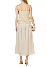 Mixed Media Sheer Maxi Dress