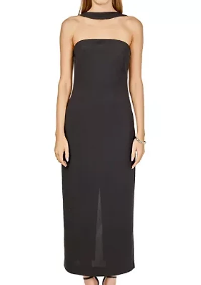 Neck Detail Fitted Maxi Dress