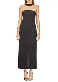 Neck Detail Fitted Maxi Dress