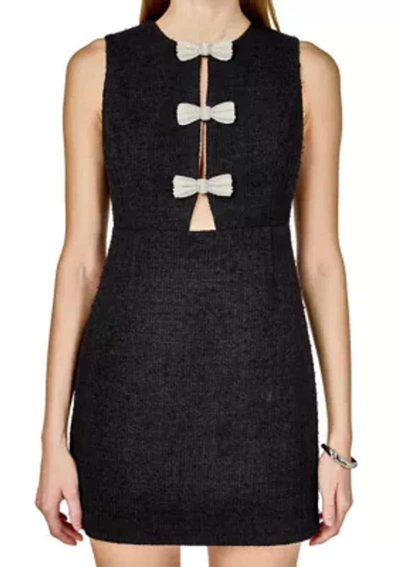 Pearl Bow Mini Dress