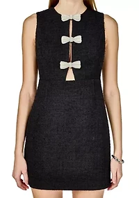 Pearl Bow Mini Dress