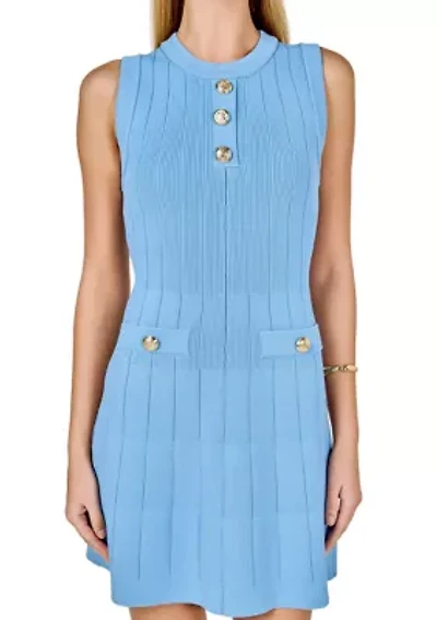 Women's Shank Button Knit Mini Dress