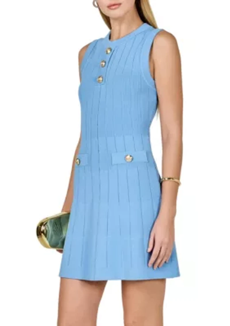 Women's Shank Button Knit Mini Dress