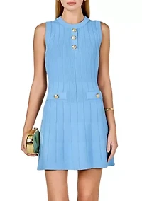 Women's Shank Button Knit Mini Dress