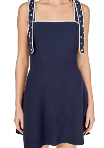 Bead Embellished Strap Mini Dress