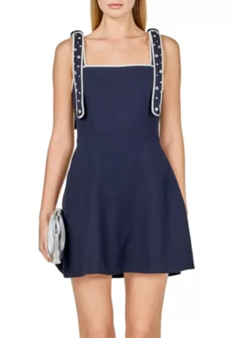 Bead Embellished Strap Mini Dress