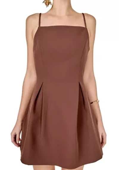 Pleated Structured Mini Dress