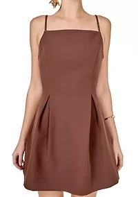 Pleated Structured Mini Dress