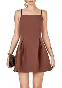 Pleated Structured Mini Dress