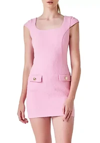 Tweed Cap Sleeve Mini Dress