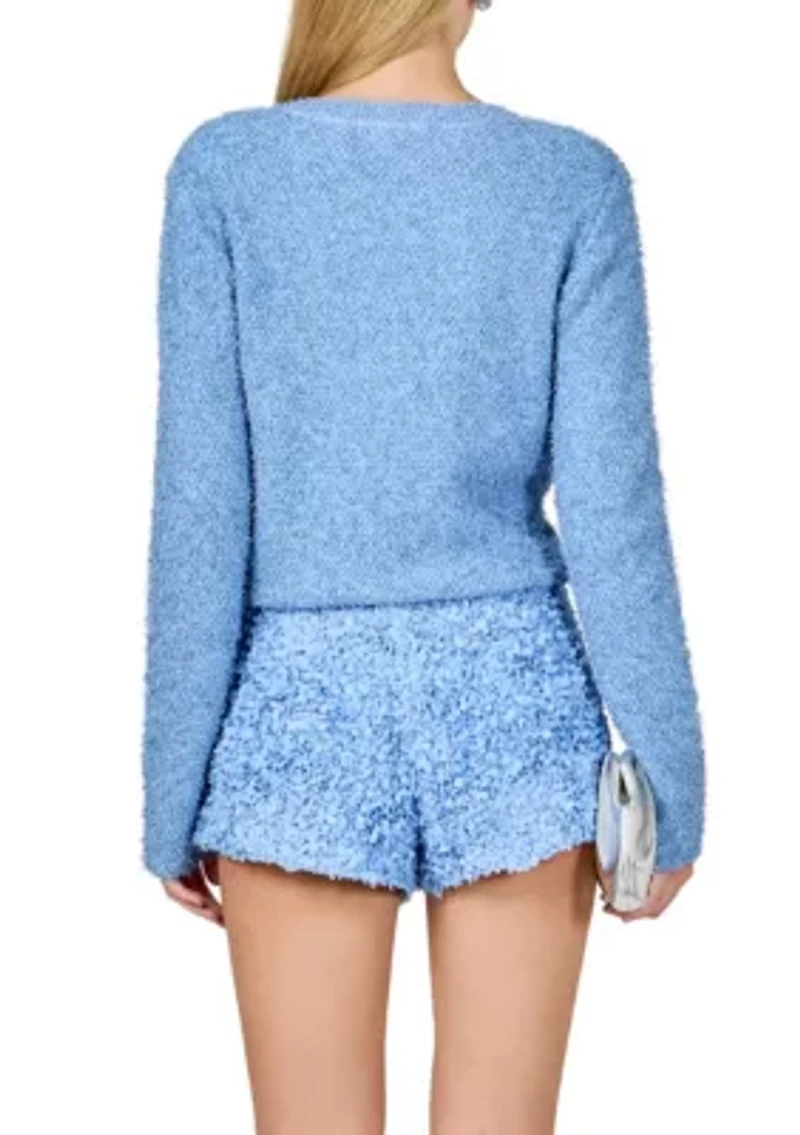 Textured Buttoned Sweater Cardigan