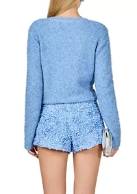 Textured Buttoned Sweater Cardigan