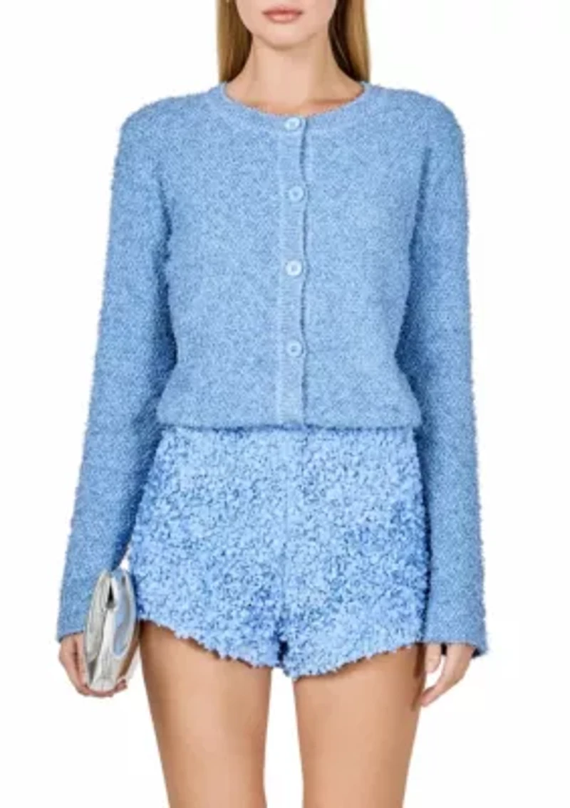 Textured Buttoned Sweater Cardigan