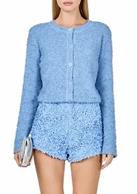 Textured Buttoned Sweater Cardigan