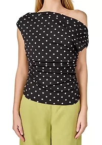Asymmetrical Polka Dot Top
