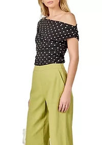 Asymmetrical Polka Dot Top