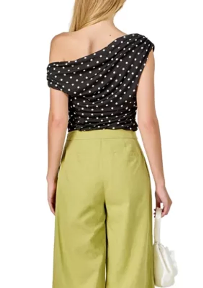 Asymmetrical Polka Dot Top
