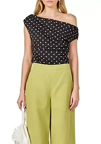 Asymmetrical Polka Dot Top