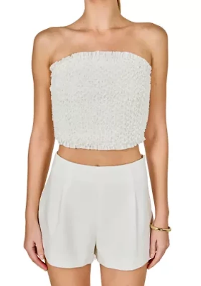 Smocking detail tube top